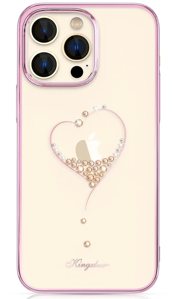 Husa Wish Series pentru iPhone 14 Plus decorata cu cristale roz