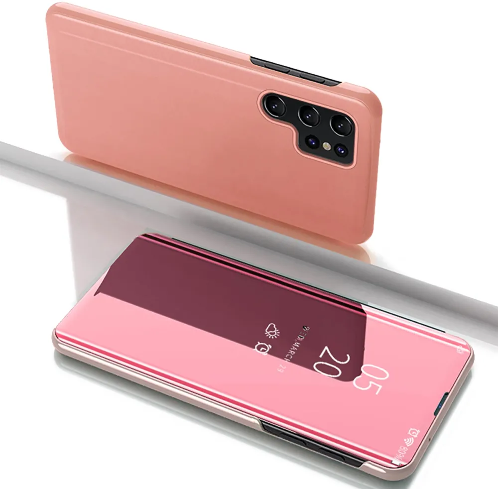 Husa flip Clear View Samsung Galaxy S25 Ultra roz