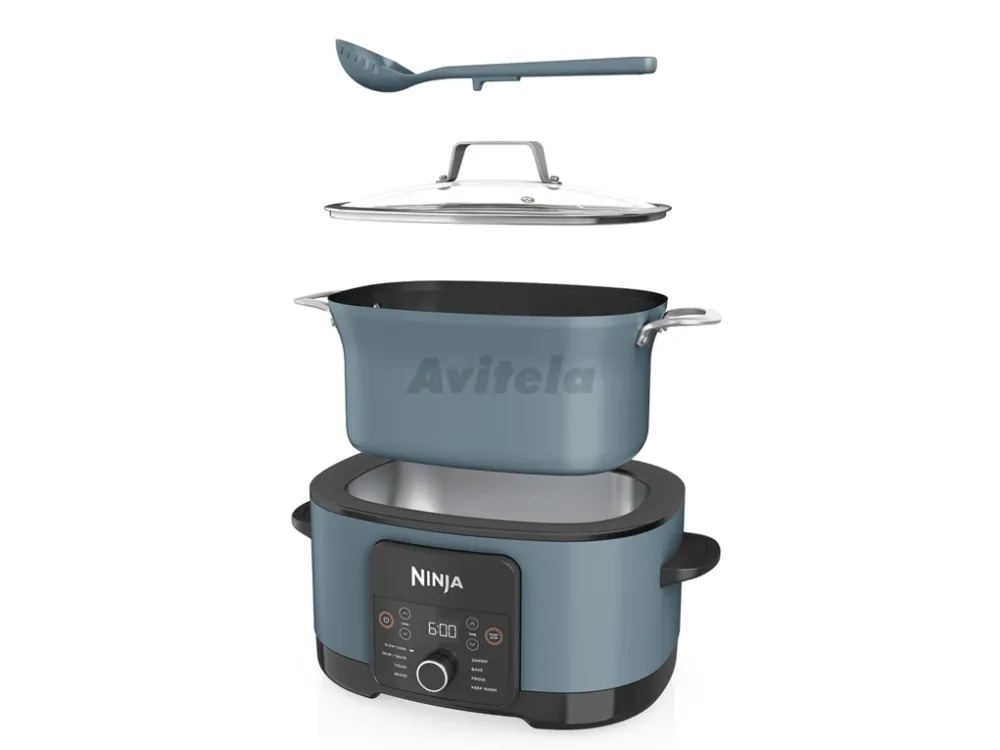 Multicooker Ninja Foodi PossibleCooker 8-in-11400W, 6L, 8 functii, vas detasabil, albastru