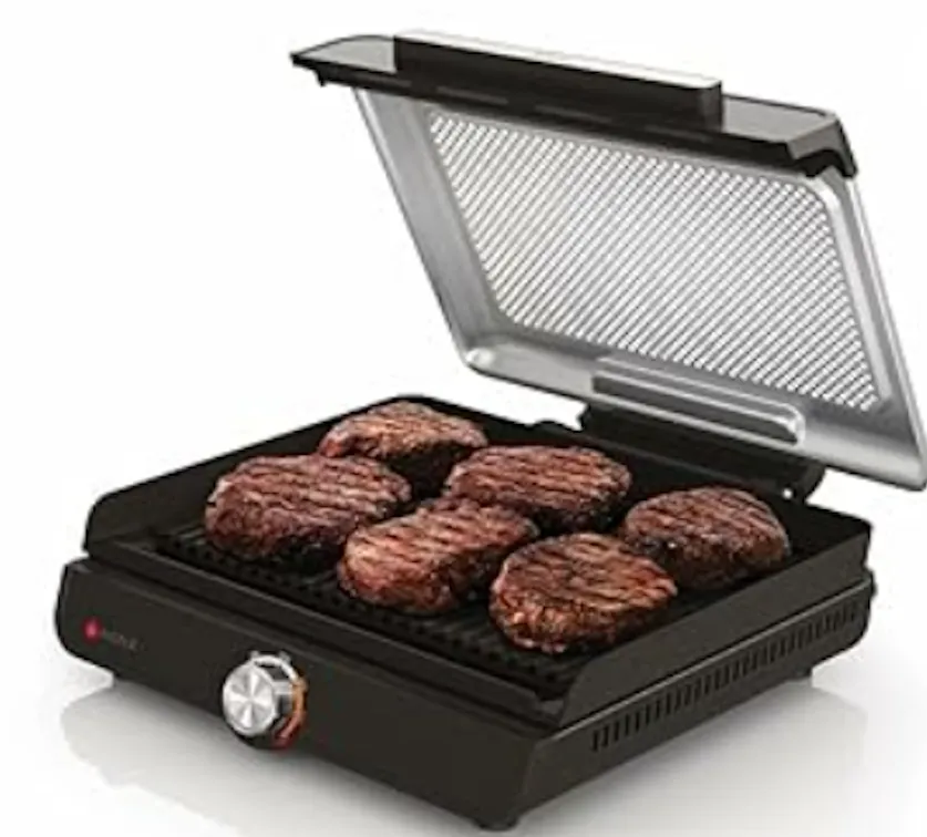 Gratar cu platou plat de interior Ninja SizzleTemp max 260C, negru