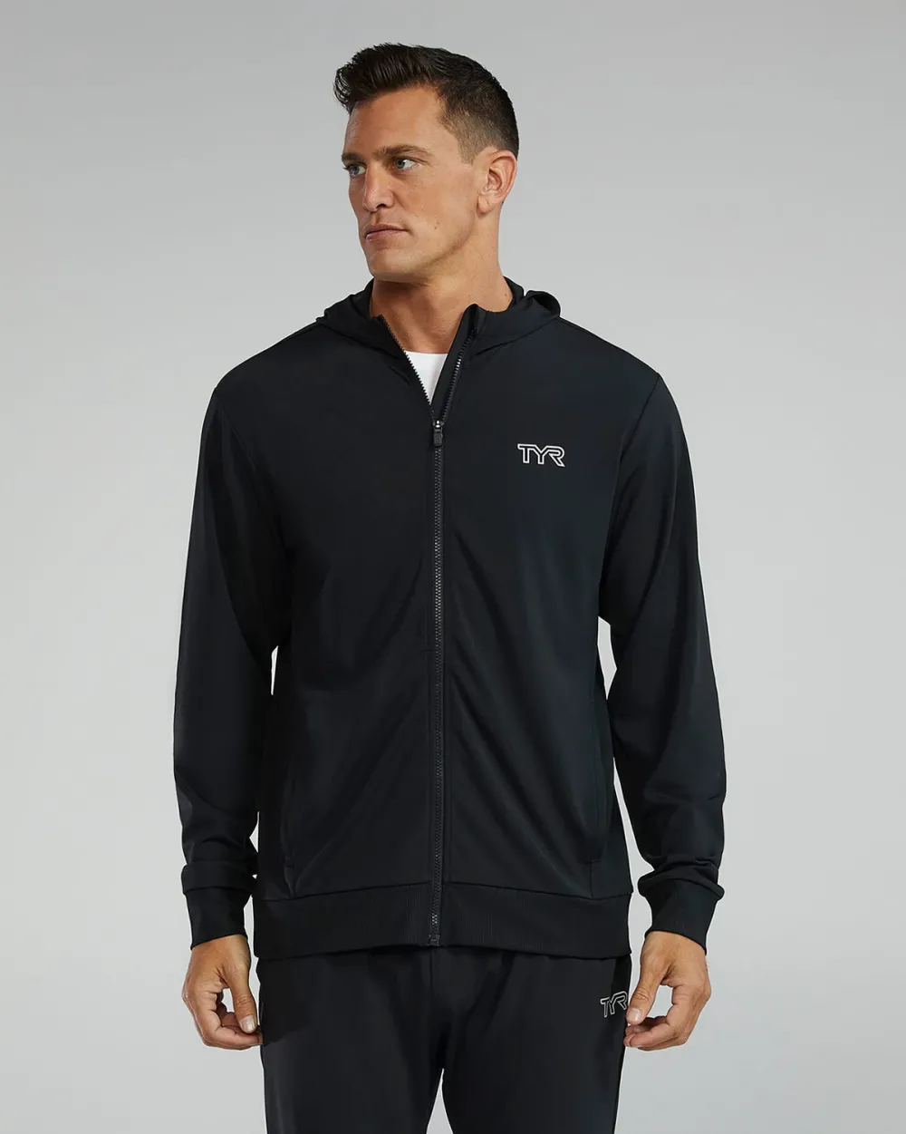 Bluza tehnica cu gluga TYR Tech Full Zip Hoodie negru L