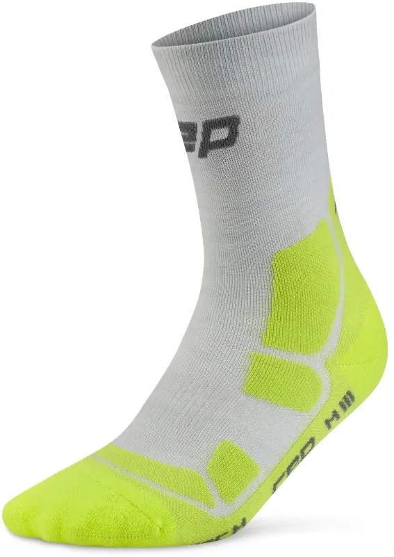 Sosete compresie CEP Hiking Mid Cushion Mid Cut gri/acid lime IV (42-45)