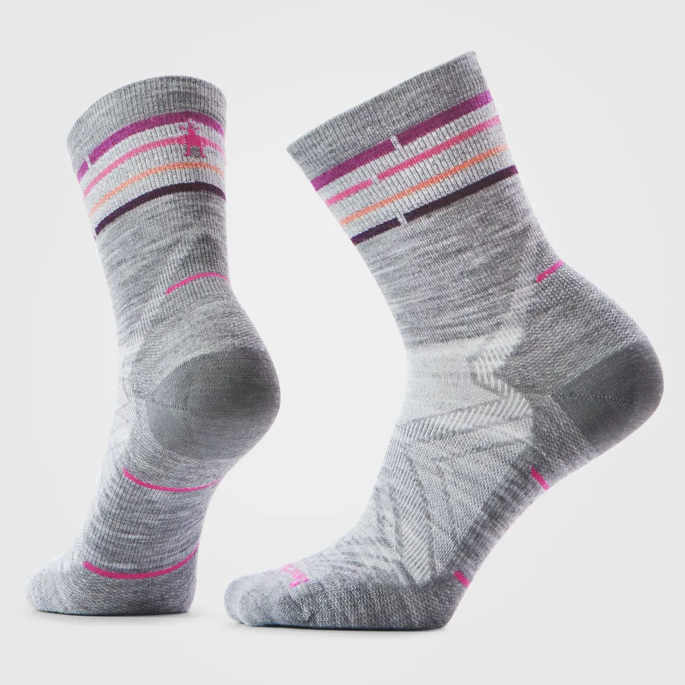Sosete alergare dama merino Smartwool Run Zero Cushion Mid Crew gri deschis M 38-41