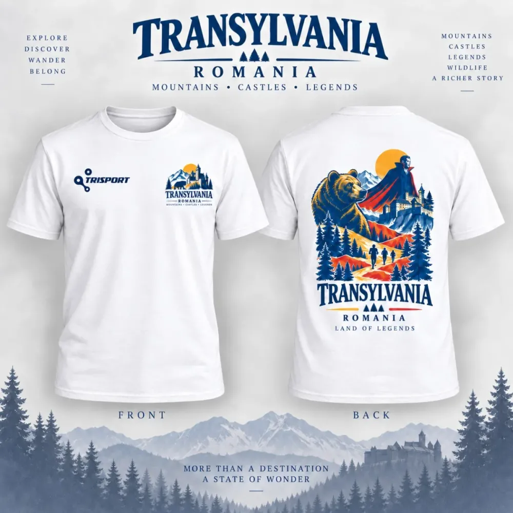 Tricou Trisport Transylvania Land of Legends unisex alb L