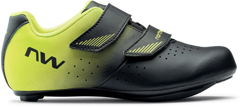 Pantofi ciclism sosea Northwave Core Junior negru fluo galben 34