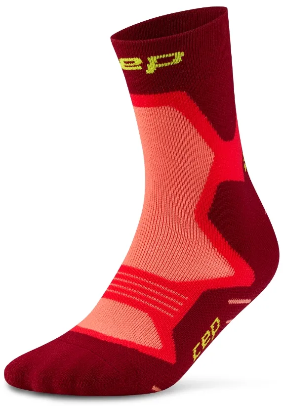Sosete alergare CEP Run Cushion Mid Cut rosu L 42-45