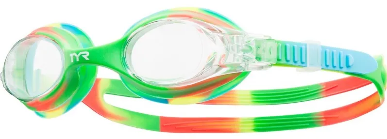 Ochelari inot copii TYR Swimple Tie Die verde/portocaliu