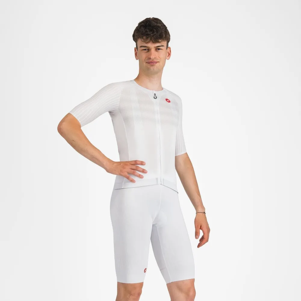 Pantaloni ciclism scurti cu bretele Castelli Free Aero Race S alb XS