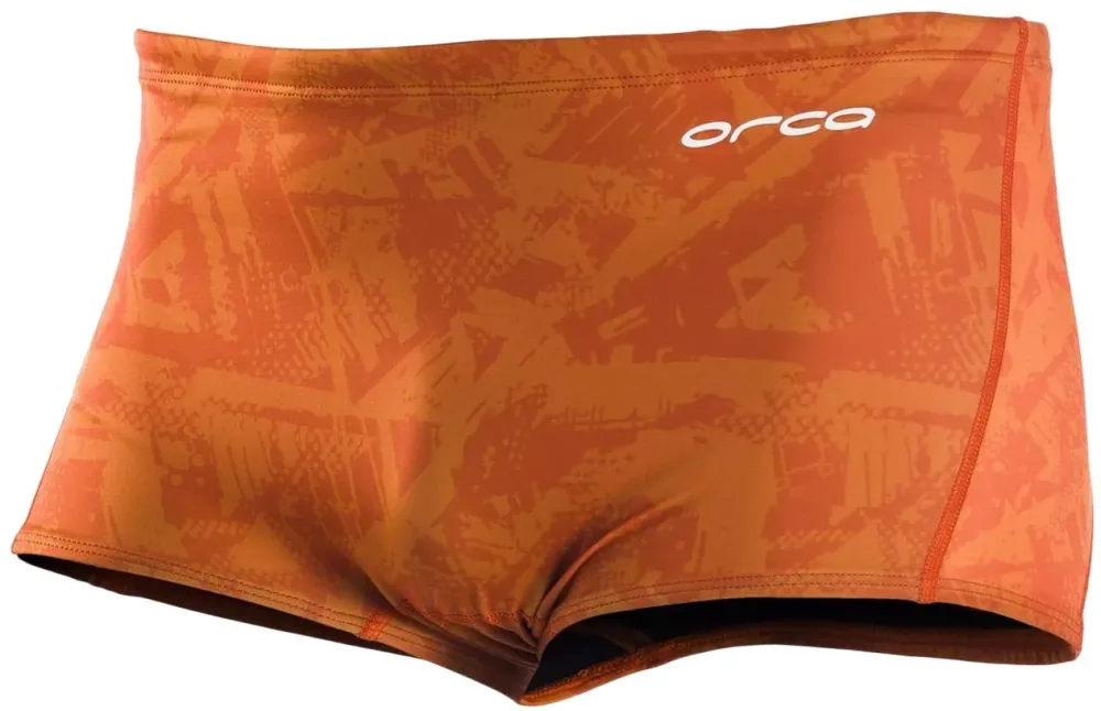 Costum inot barbati boxer ORCA Square Leg portocaliu print XS