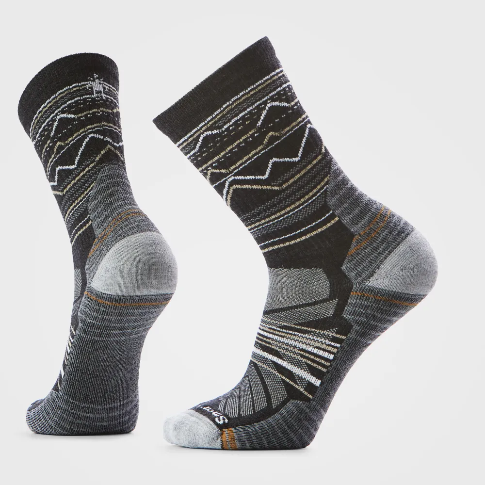Sosete drumetie merino Smartwool Crew Light Cushion Hike Mountain Range gri inchis/gri deschis M (38-41)