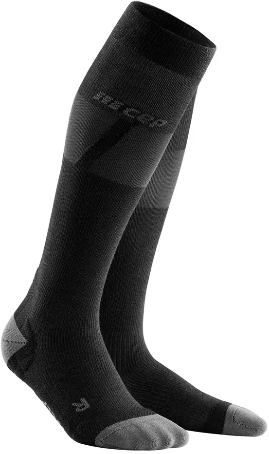 Sosete schi compresie dama CEP Ski Ultralight negru/gri inchis II (25-31 cm)