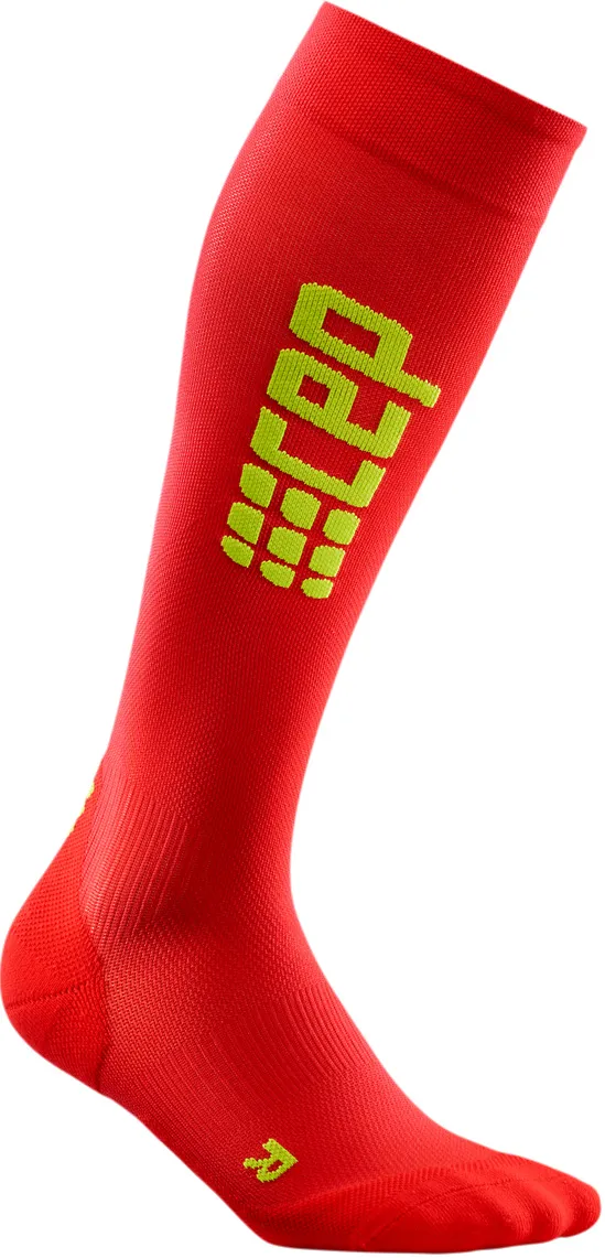 Sosete compresie alergare dama CEP Ultralight rosu/verde II