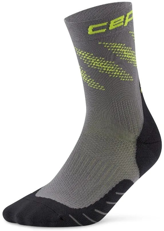 Sosete compresie CEP Run Edt. Elliptic gri inchis lime IV (42-45)