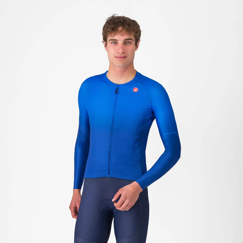 Tricou ciclism maneca lunga Castelli UPF Long Sleeve Jersey albastru 3XL