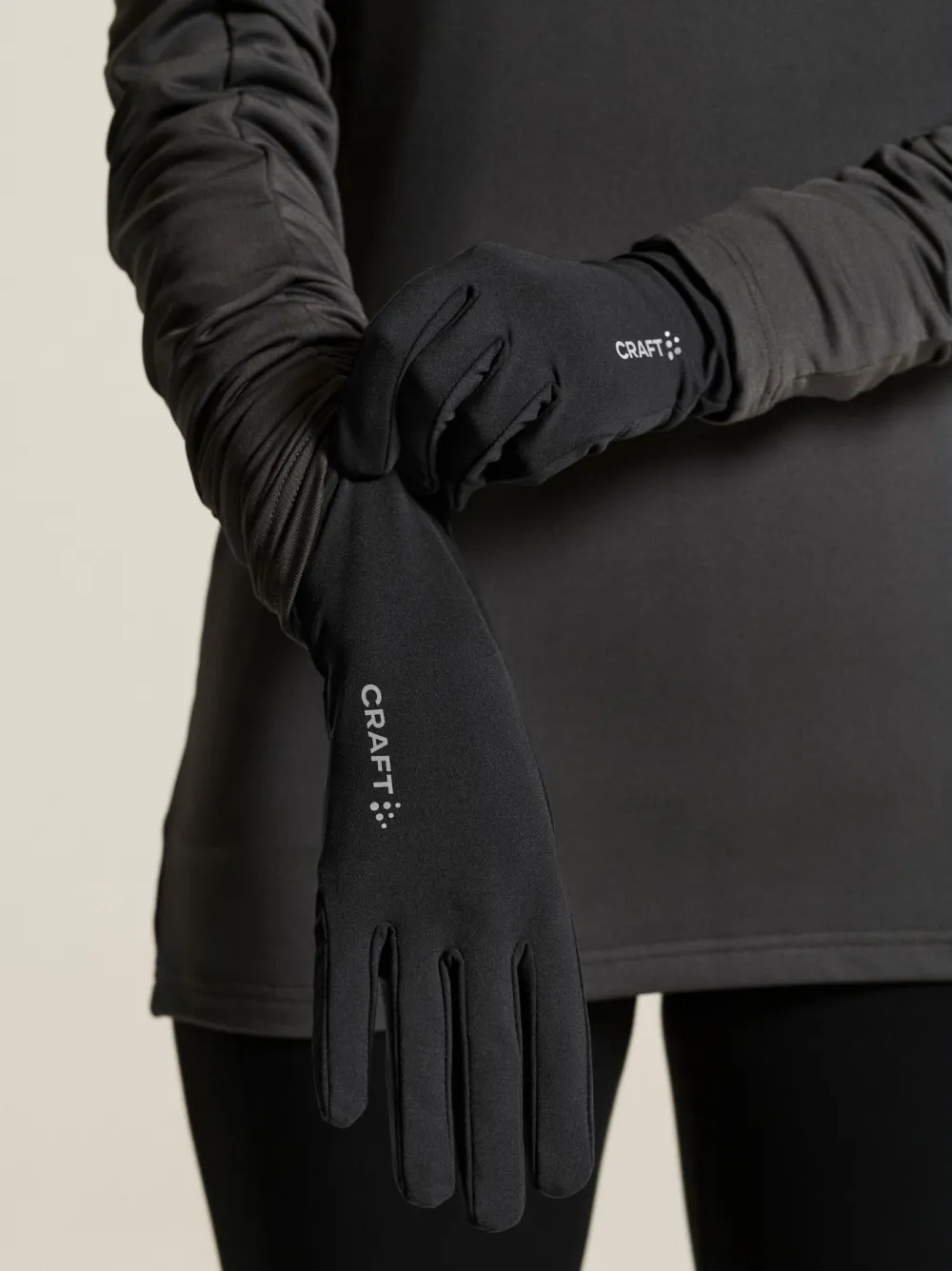 Manusi alergare Craft Essence negru L