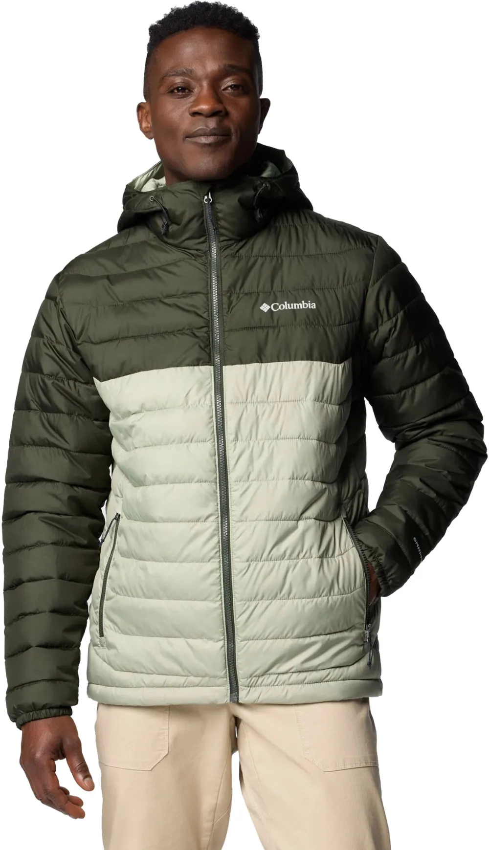 Geaca barbati Columbia Powder Lite II Hooded verde L