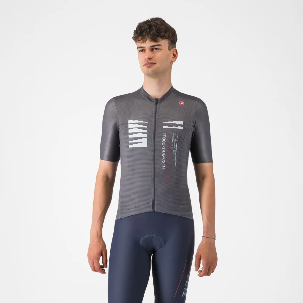 Tricou ciclism maneca scurta Castelli Espresso R--A/D Jersey gri inchis Smokey L