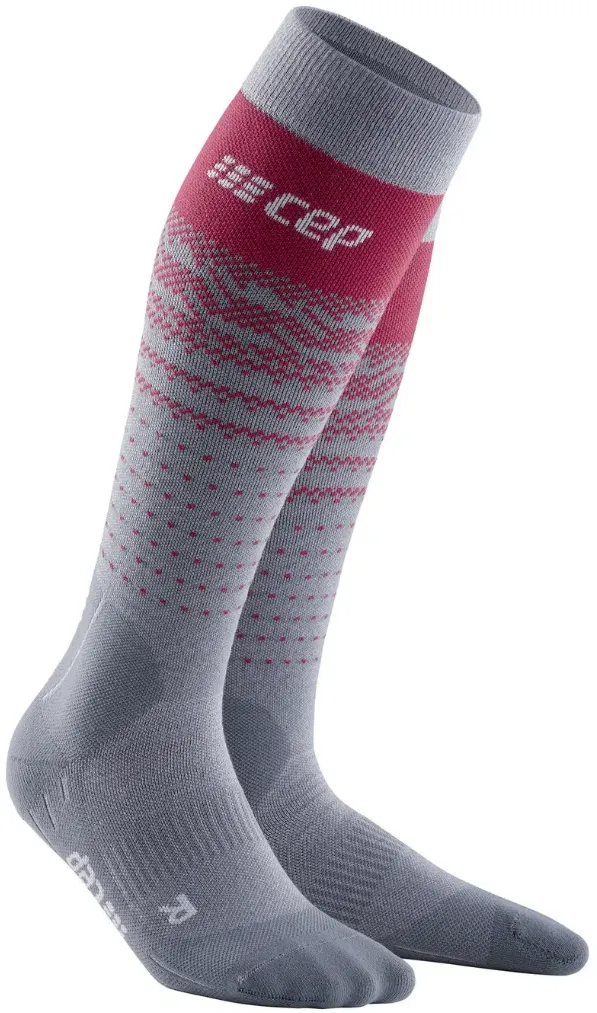 Sosete ski dama CEP Ski Thermo Merino gri-rosu II (25-31 cm)