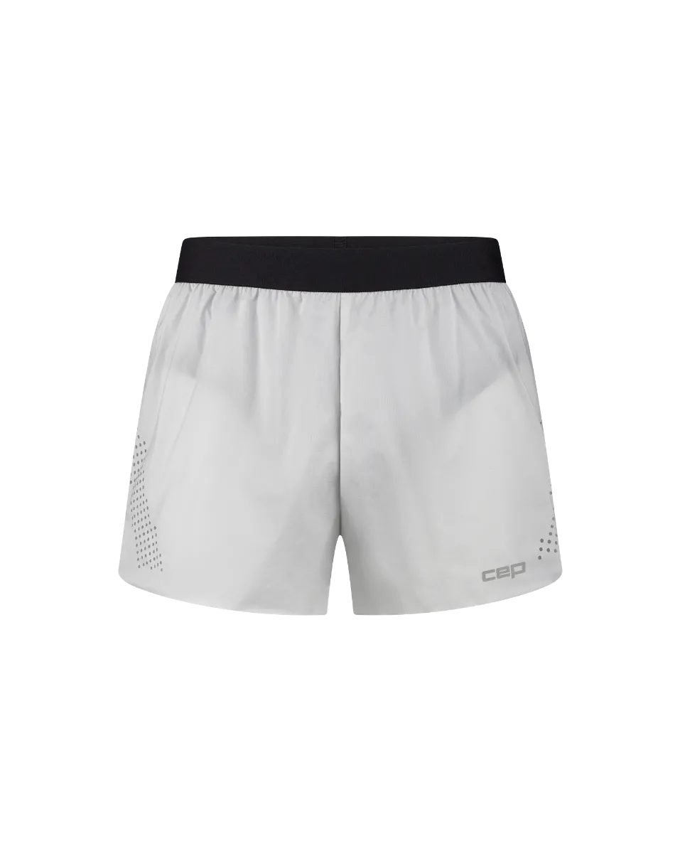 Pantaloni scurti largi CEP Pro Run Ultralight gri deschis XL