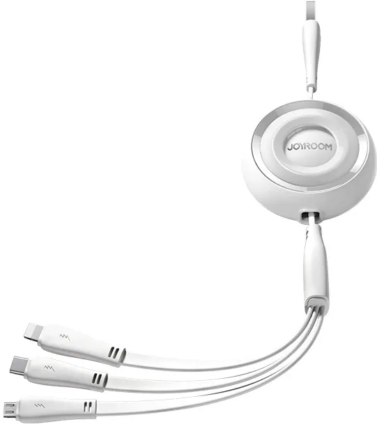 Kabel 3w1 Joyroom Colorful USB do USB-C/Lightning/Micro USB 3.5A, 1m (biały)