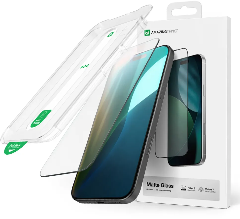 AmazingThing Titan Vision 7 Tempered Glass for iPhone 17 Pro Max Matte