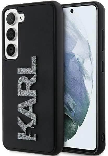 Husa protectie Karl Lagerfeld 3D Rubber Glitter Logo negru Samsung Galaxy S23