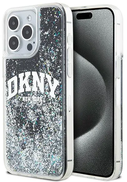 Husa telefon DKNY Liquid Glitter Big Logo negru iPhone 13 Pro Max
