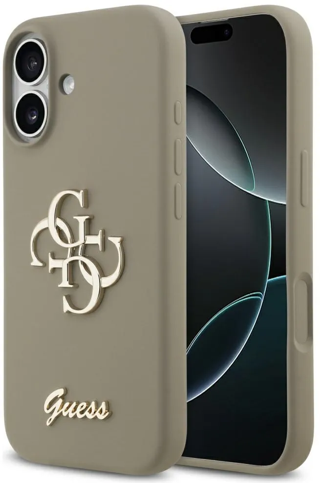 Guess Silicone Big 4G Script Case for iPhone 17 - Brown