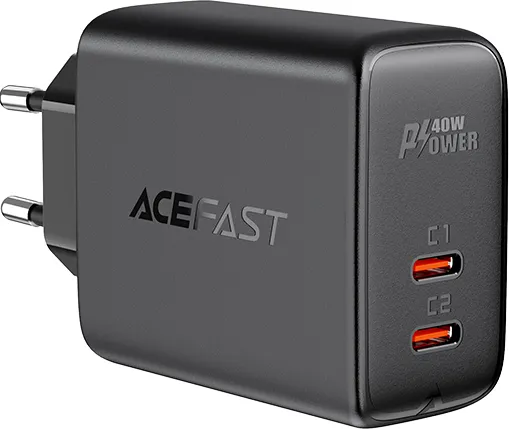 Incarcator retea Acefast A9 2x USB-C 40W PD PPS QC 3.0 negru