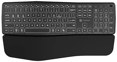 Tastatura wireless Natec Porifera layout US Bluetooth 2.4 GHz iluminata negru