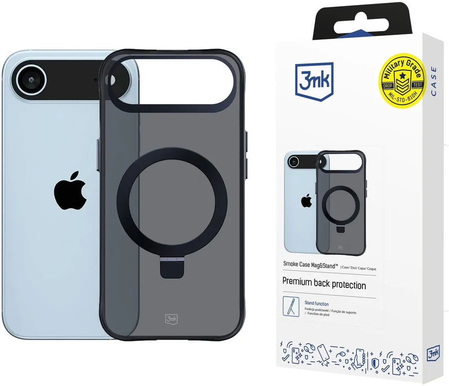 Husa protectie 3MK Smoke Case Mag&Stand iPhone Air negru