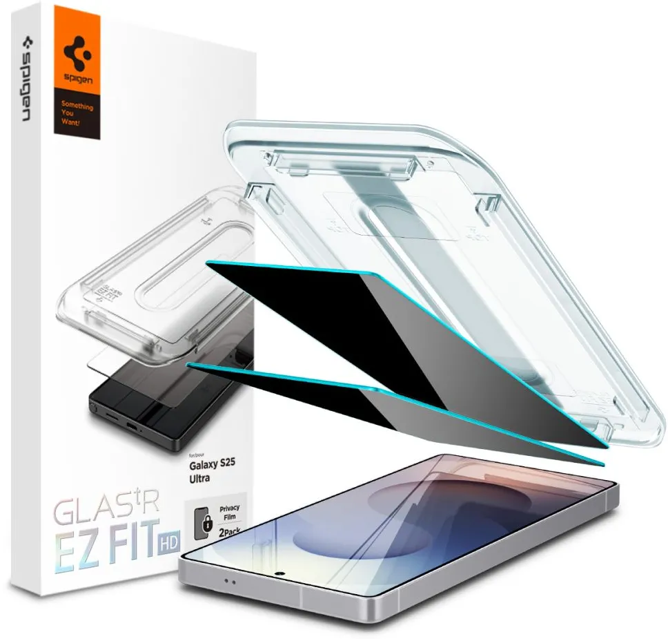 Set 2 folii sticla securizata Spigen Glas.TR EZ Fit Privacy Samsung Galaxy S25 Ultra