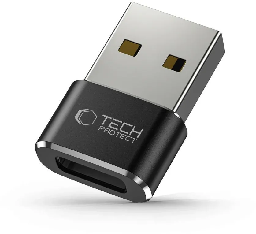 Adaptor Tech-Protect UltraBoost USB-A tata la USB-C mama negru