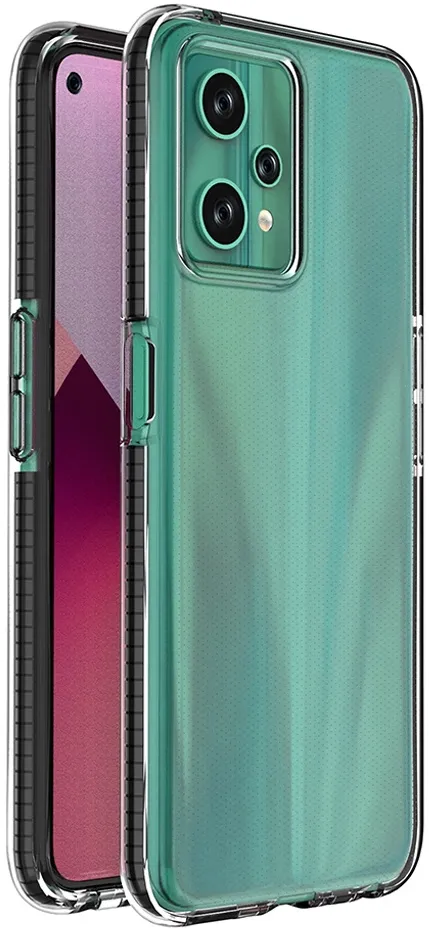 Husa silicon Spring Case cu rama colorata Realme 9 Pro negru transparent