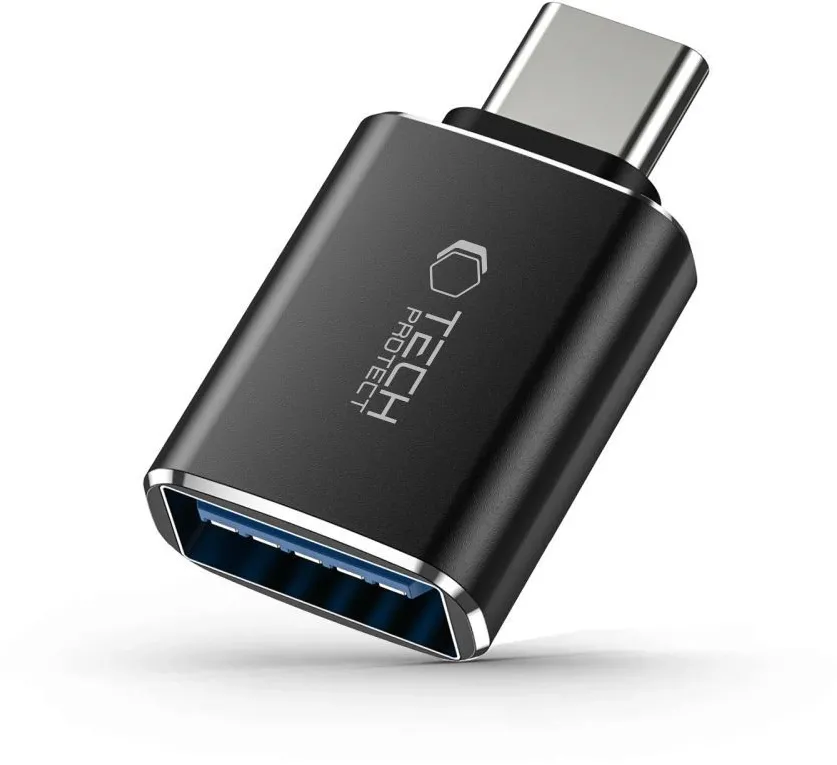 Adaptor OTG Tech-Protect UltraBoost USB-C tata la USB-A mama negru