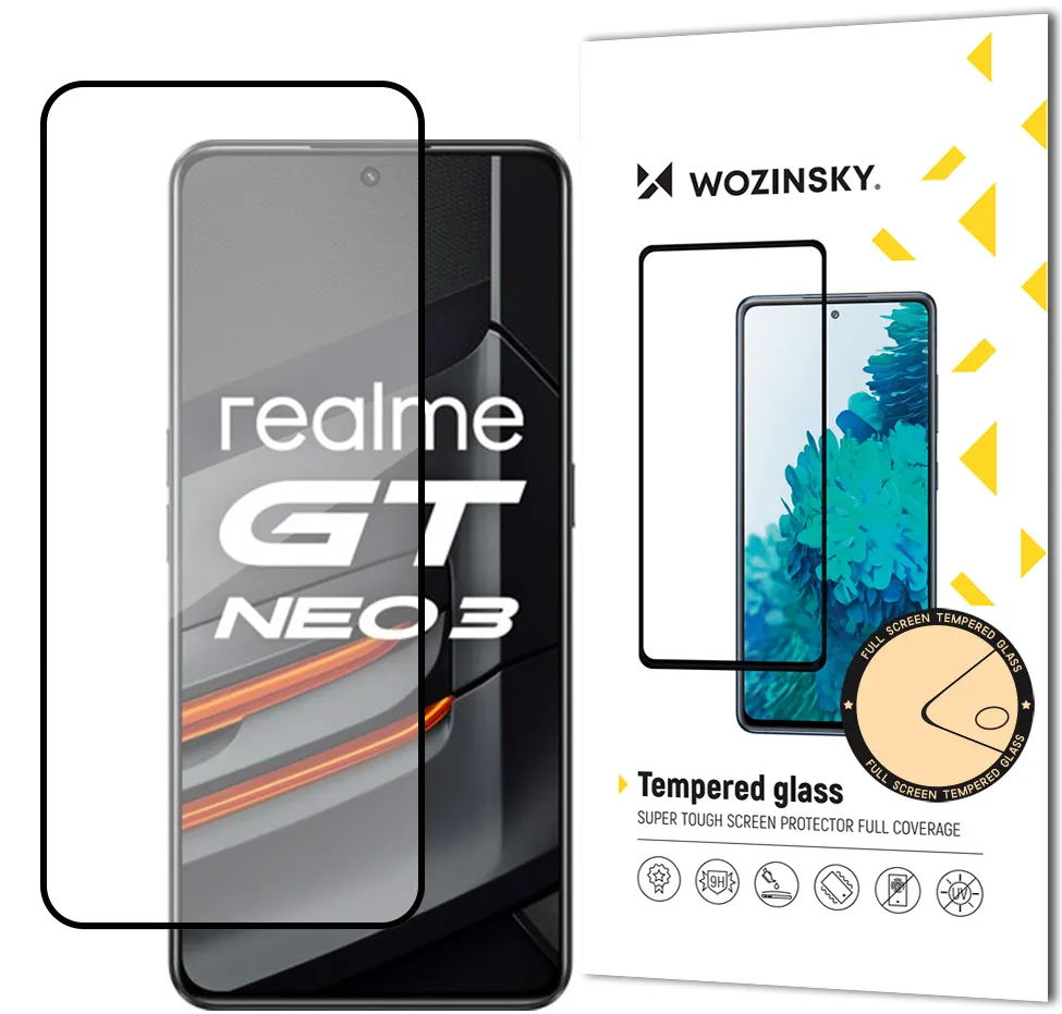 Folie protectie sticla Wozinsky Super Tough Full Glue Realme GT Neo 3 rama neagra