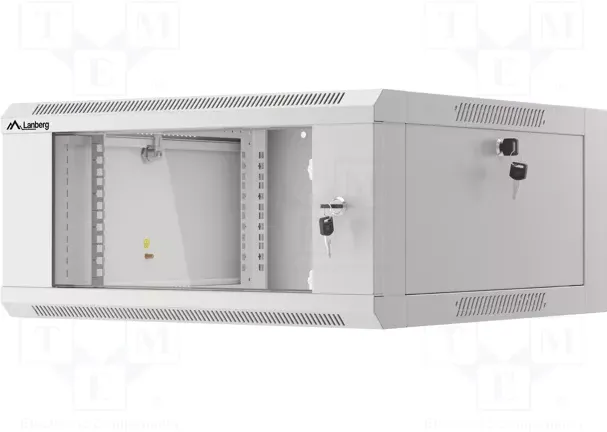 Cabinet rack de perete LANBERG WAFA-5604-10S 19 inch 4U gri cu usa din sticla, demontat
