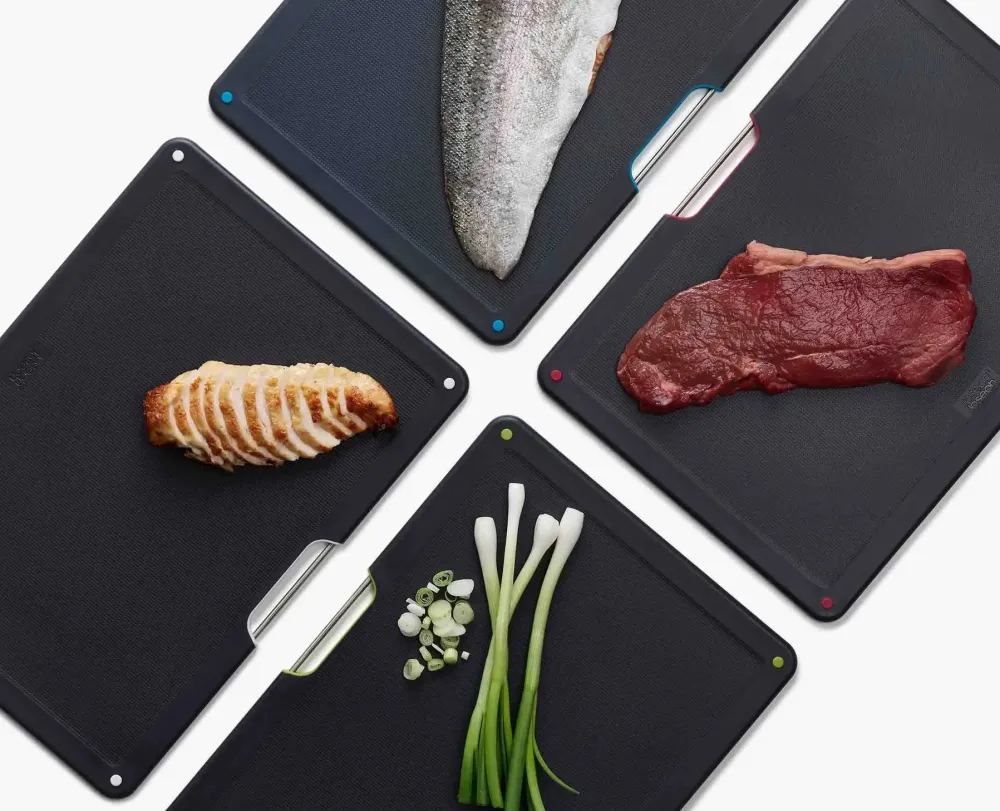JOSEPH JOSEPH Folio Steel 4-pc Chopping Board Set w. SST Case
