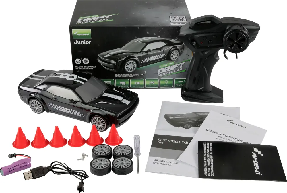 Masina drift AMEWI Muscle Car 1:20 RTR 4WD negru