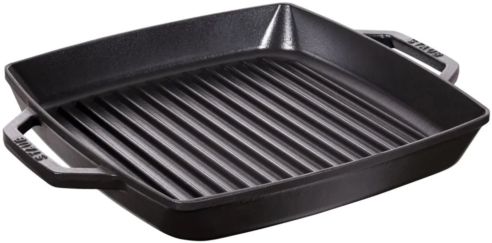 Tigaie grill patrata Staub 28 cm inductie negru