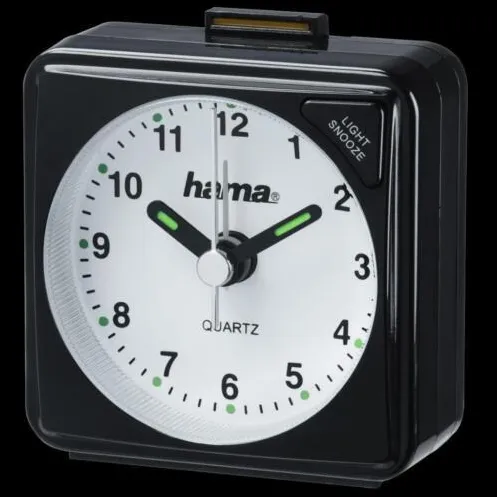HAMA Travel Clock A50, black fluorescent Hand 186329