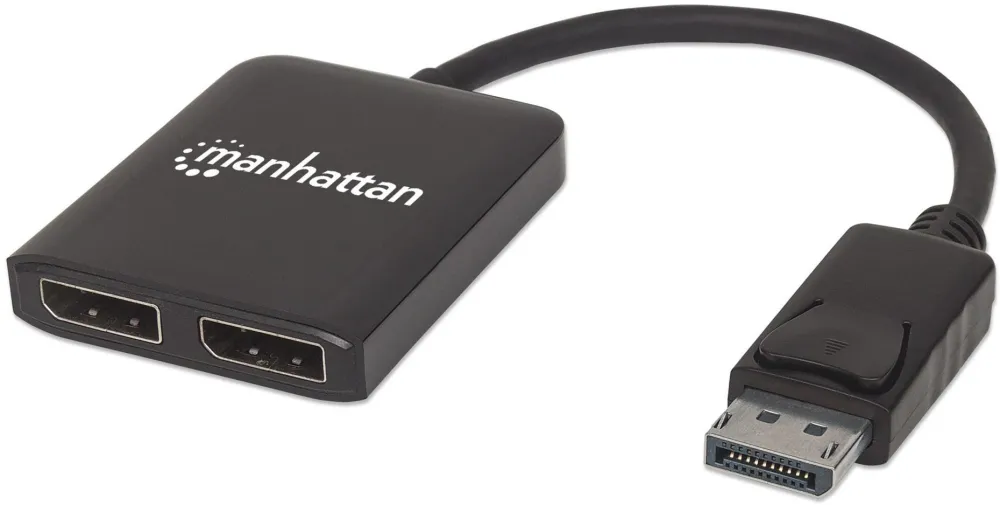 Adaptor MANHATTAN 2-port AV DisplayPort splitter 1x2 with MST hub 4K@30Hz