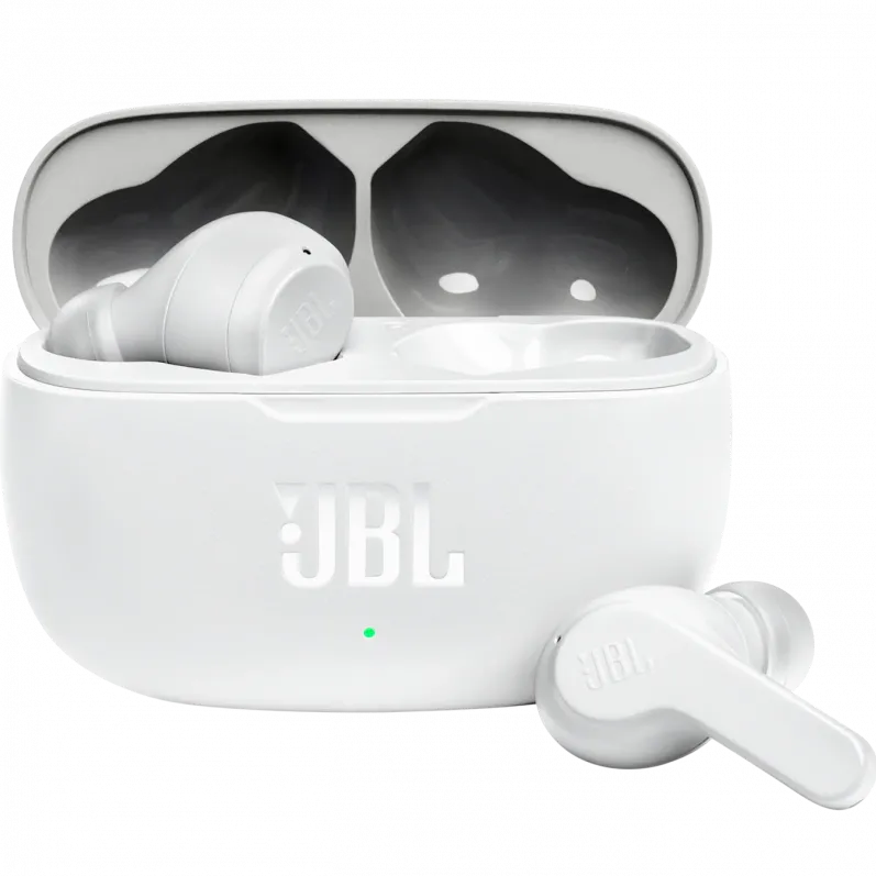 Casti Bluetooth JBL Wave 200TWS, True Wireless, Bluetooth, Deep Bass, IPX2, Touch Control, Alb