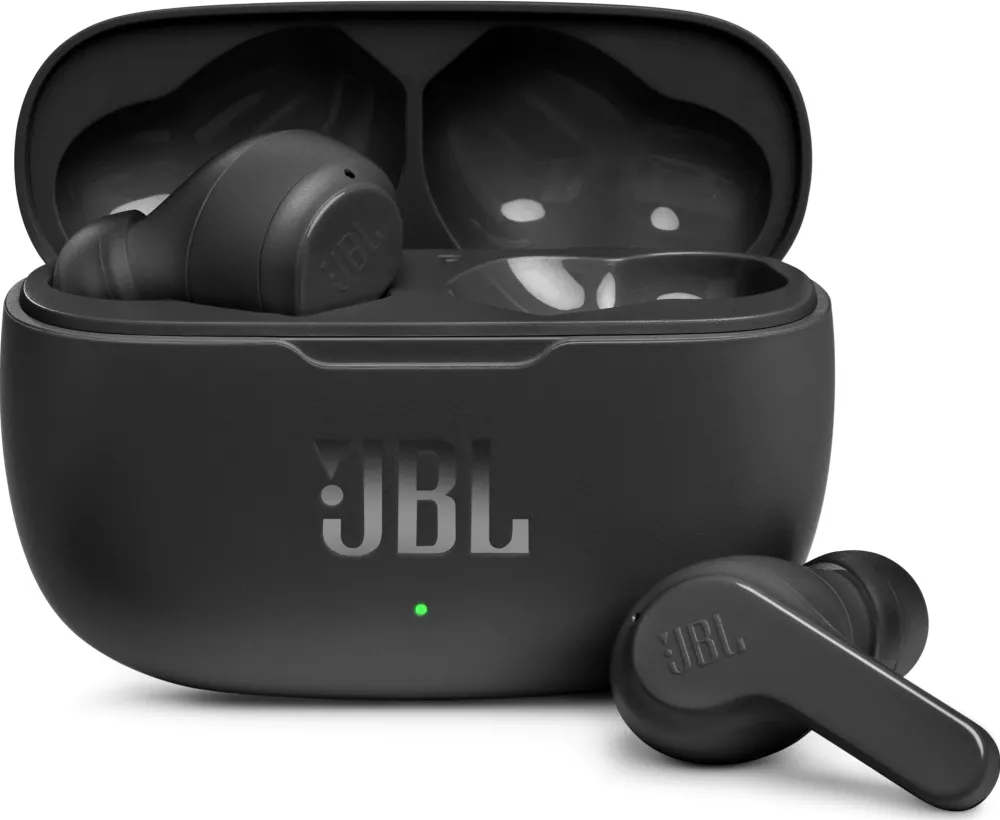 Casti Bluetooth JBL Wave 200TWS, True Wireless, Bluetooth, Deep Bass, IPX2, Touch Control, Negru