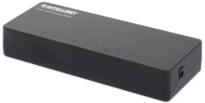 Switch Intellinet Desktop 8-Port Fast Ethernet Black