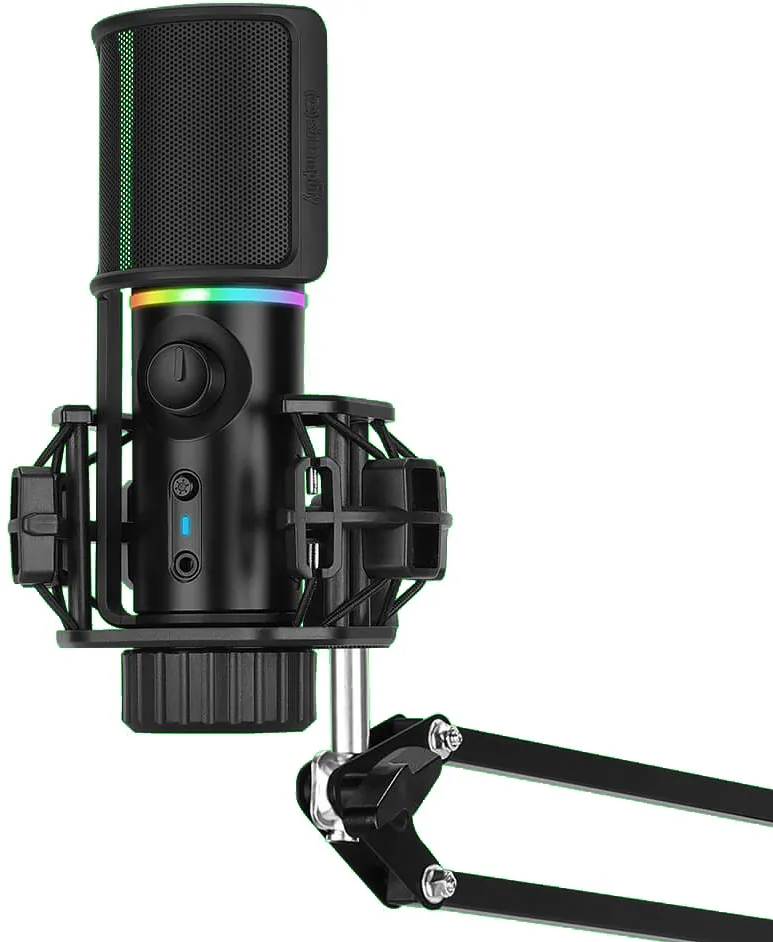 Microfon streamplify MIC RGB, USB-A, Negru - include bratul ajustabil, SPMC-MZ1C227.11