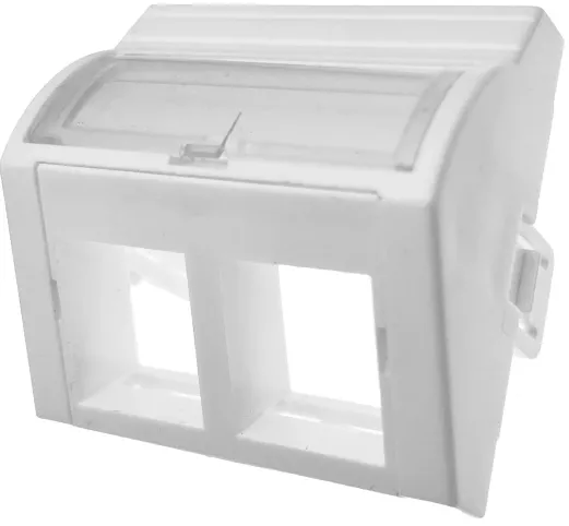 Accesoriu Retea Alantec Adaptor 2xRJ45, Convex unghiular, 45 x 45, Alb