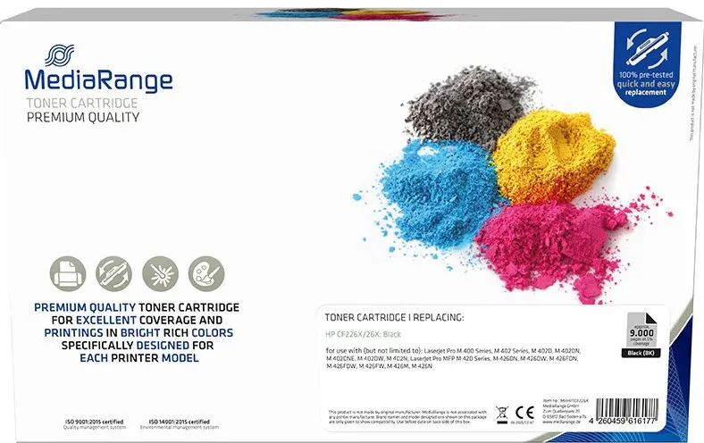 Toner MediaRange compatibil HP CF226X 26X negru 9000 pagini cu chip