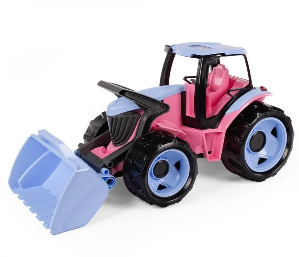 Masina Lena Vehicle Tractor with shovel pink 62 cm, pink