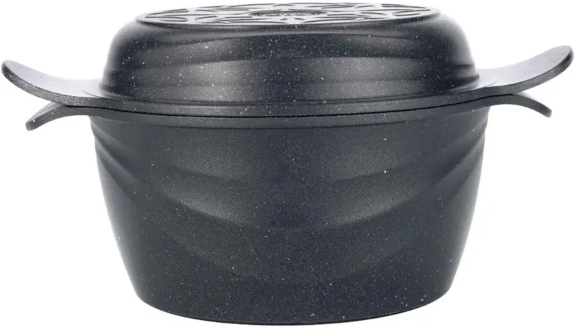 NeoKlein Oala cu Capac,, Diametru 30 cm, Capacitate 6.8 l, Aluminiu Turnat, Invelis Anti-Aderent, Negru